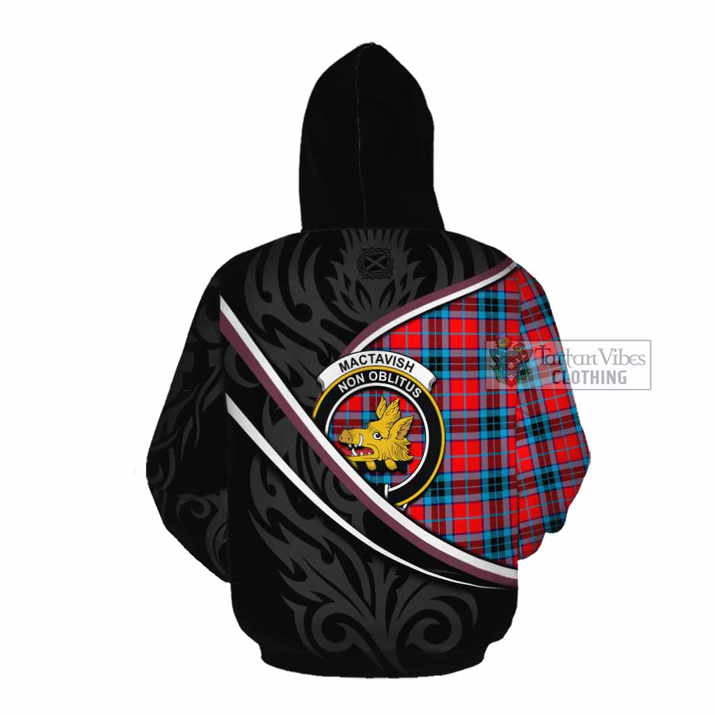 MacTavish (McTavish) Tartan Family Crest Cotton Hoodie Celtic Scottish Thistle Floral - Tartan Vibes Clothing