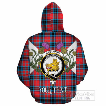 MacTavish (McTavish) Tartan Family Crest Cotton Hoodie Scottish Burns Night Thistle Floral