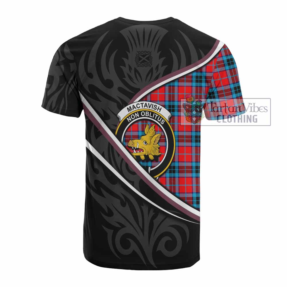MacTavish (McTavish) Tartan Family Crest Cotton T-shirt Celtic Scottish Thistle Floral - Tartan Vibes Clothing