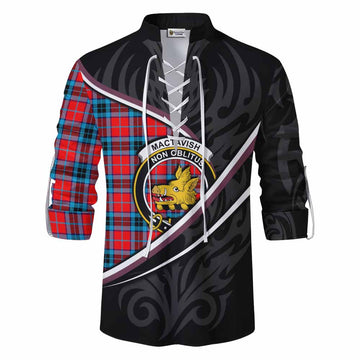 MacTavish (McTavish) Tartan Family Crest Ghillie Kilt Shirt Celtic Scottish Thistle Floral