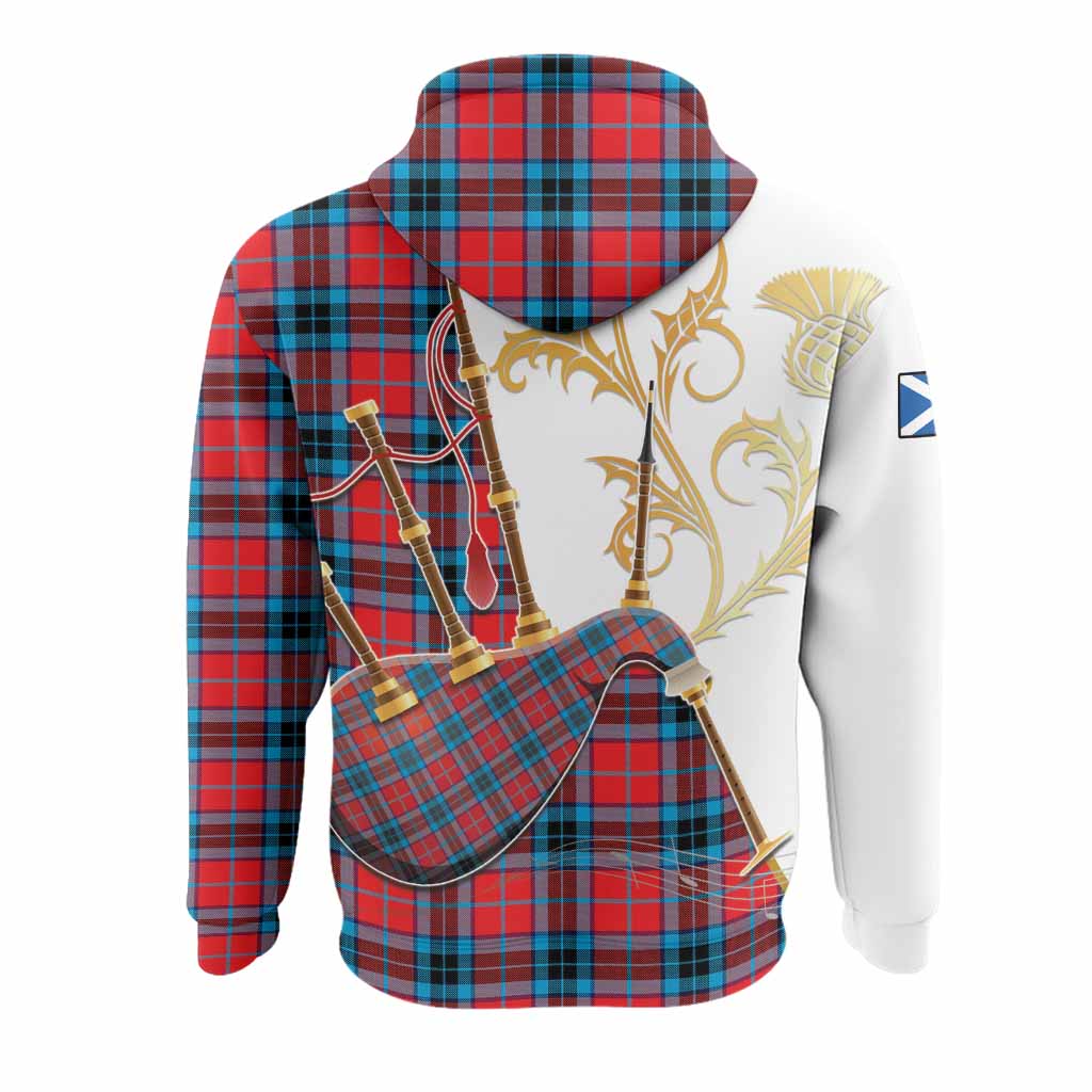 MacTavish (McTavish) Tartan Family Crest Hoodie Bagpipes with Scottish Thistle