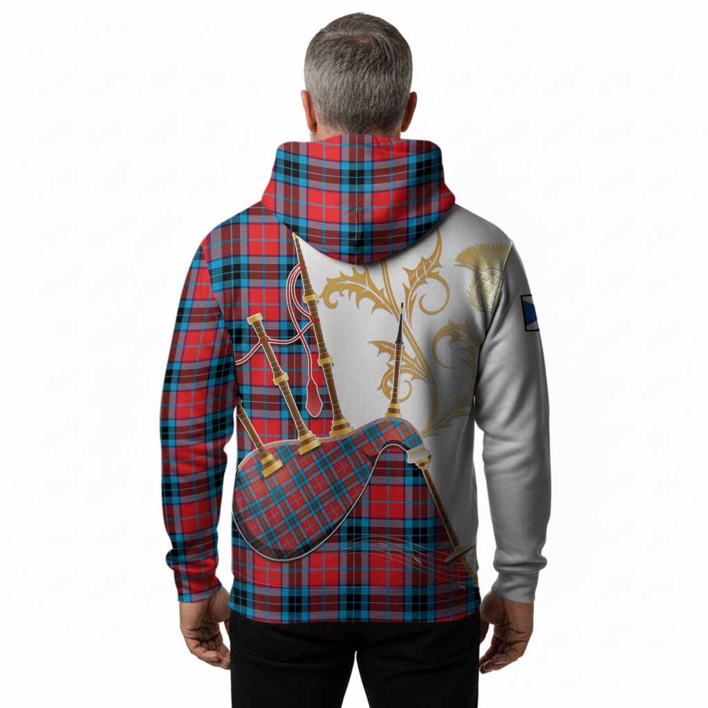 MacTavish (McTavish) Tartan Family Crest Hoodie Bagpipes with Scottish Thistle