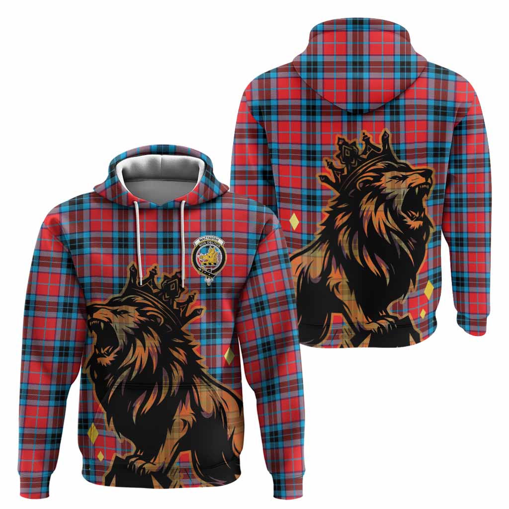MacTavish (McTavish) Tartan Family Crest Hoodie Crowned Lion Roaring