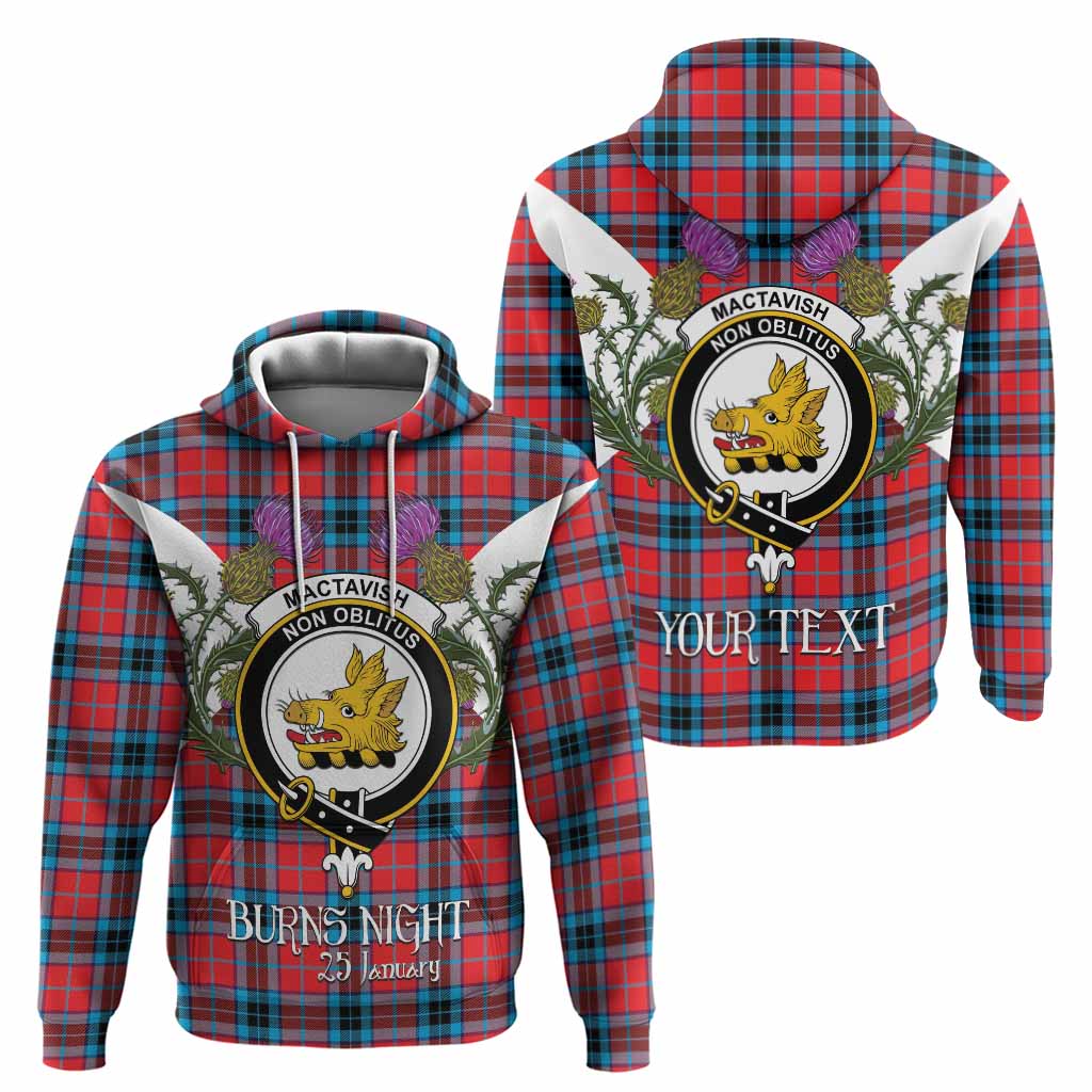 MacTavish (McTavish) Tartan Family Crest Hoodie Scottish Burns Night Thistle Floral