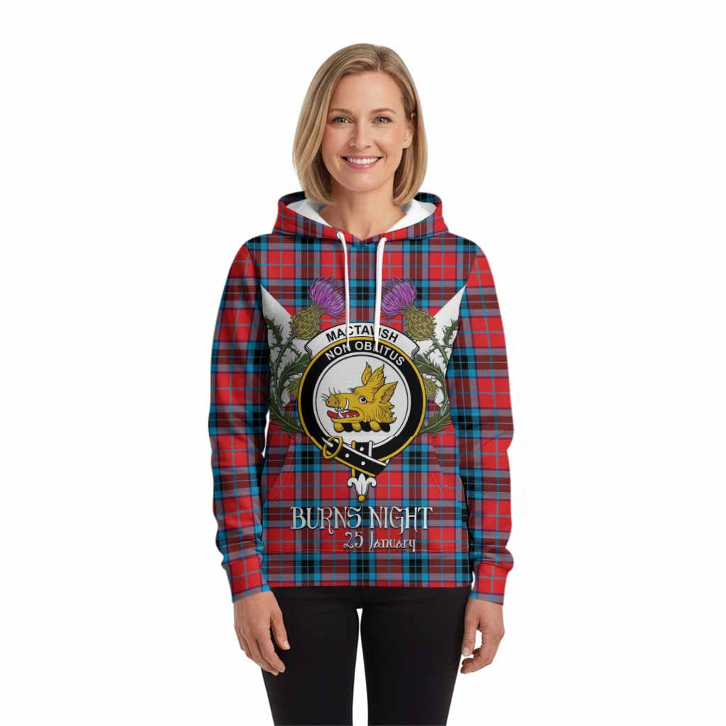 MacTavish (McTavish) Tartan Family Crest Hoodie Scottish Burns Night Thistle Floral