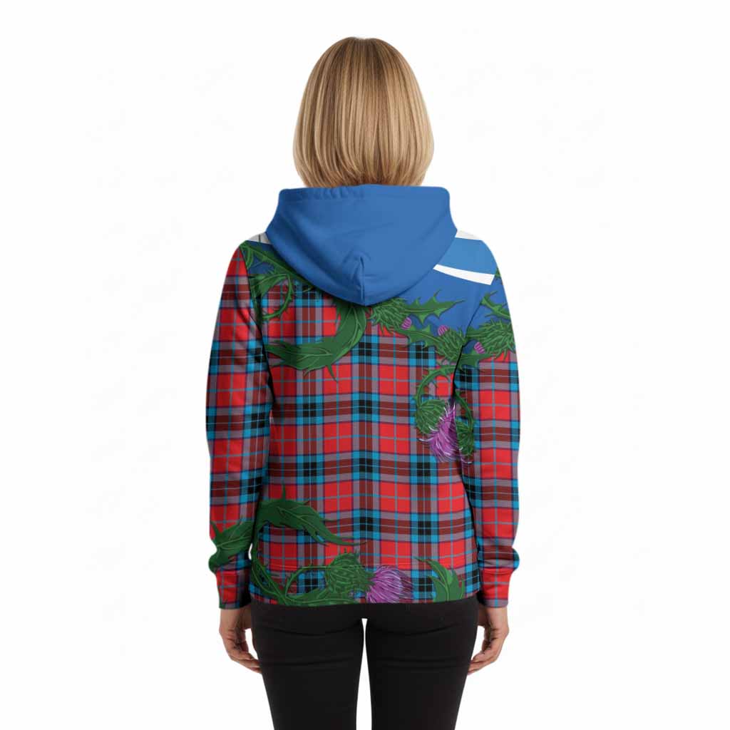 MacTavish (McTavish) Tartan Family Crest Hoodie Thistle in Minimalism