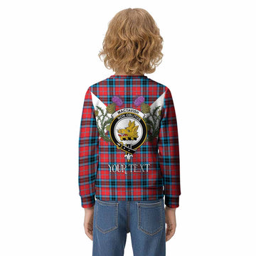 MacTavish (McTavish) Tartan Family Crest Kid Knitted Sweatshirt Scottish Burns Night Thistle Floral