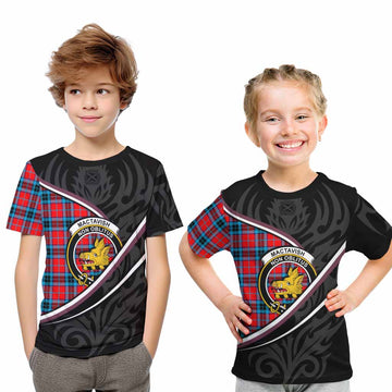 MacTavish (McTavish) Tartan Family Crest Kid T-shirt Celtic Scottish Thistle Floral