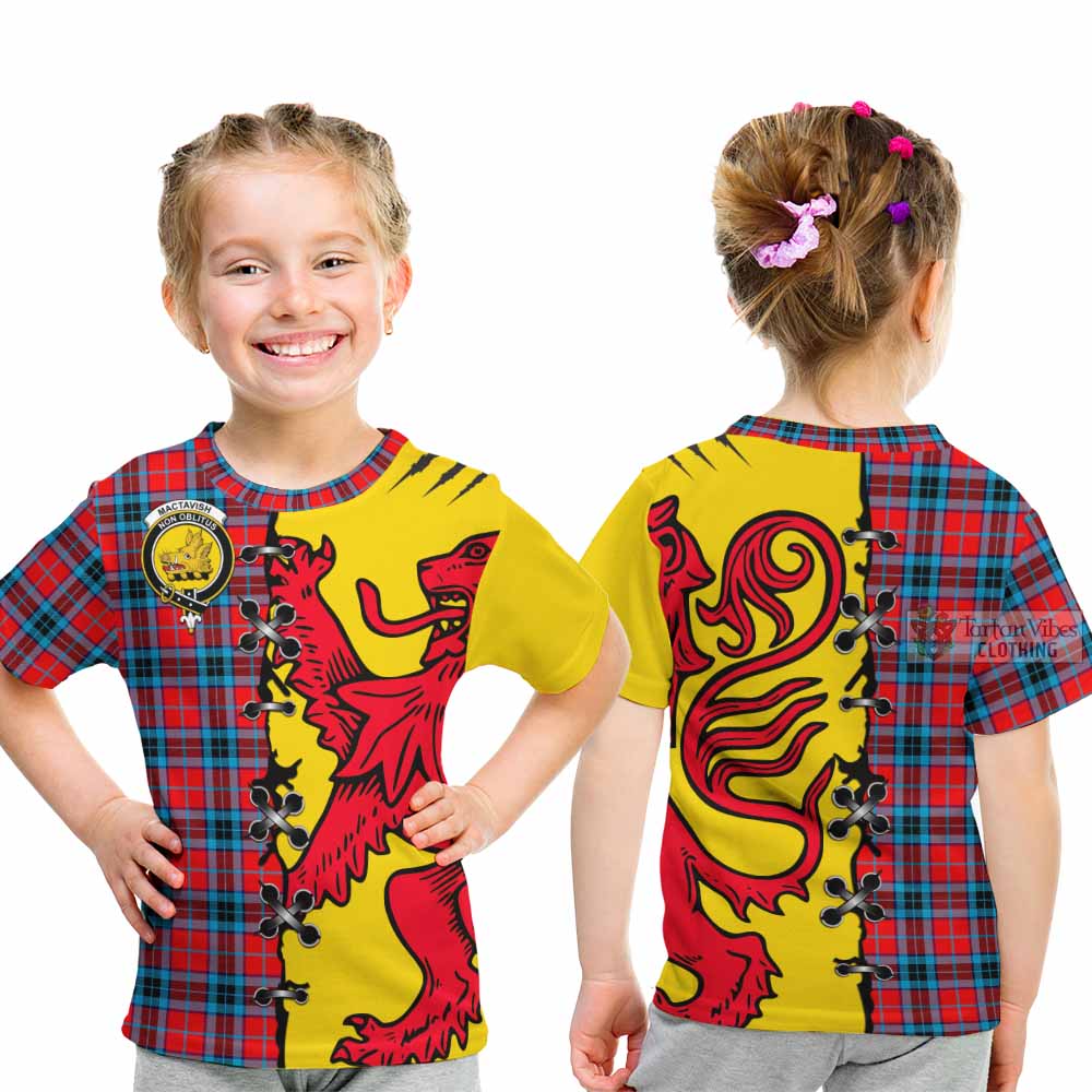 MacTavish (McTavish) Tartan Family Crest Kid T-shirt Lion Rampant Honor - Tartan Vibes Clothing