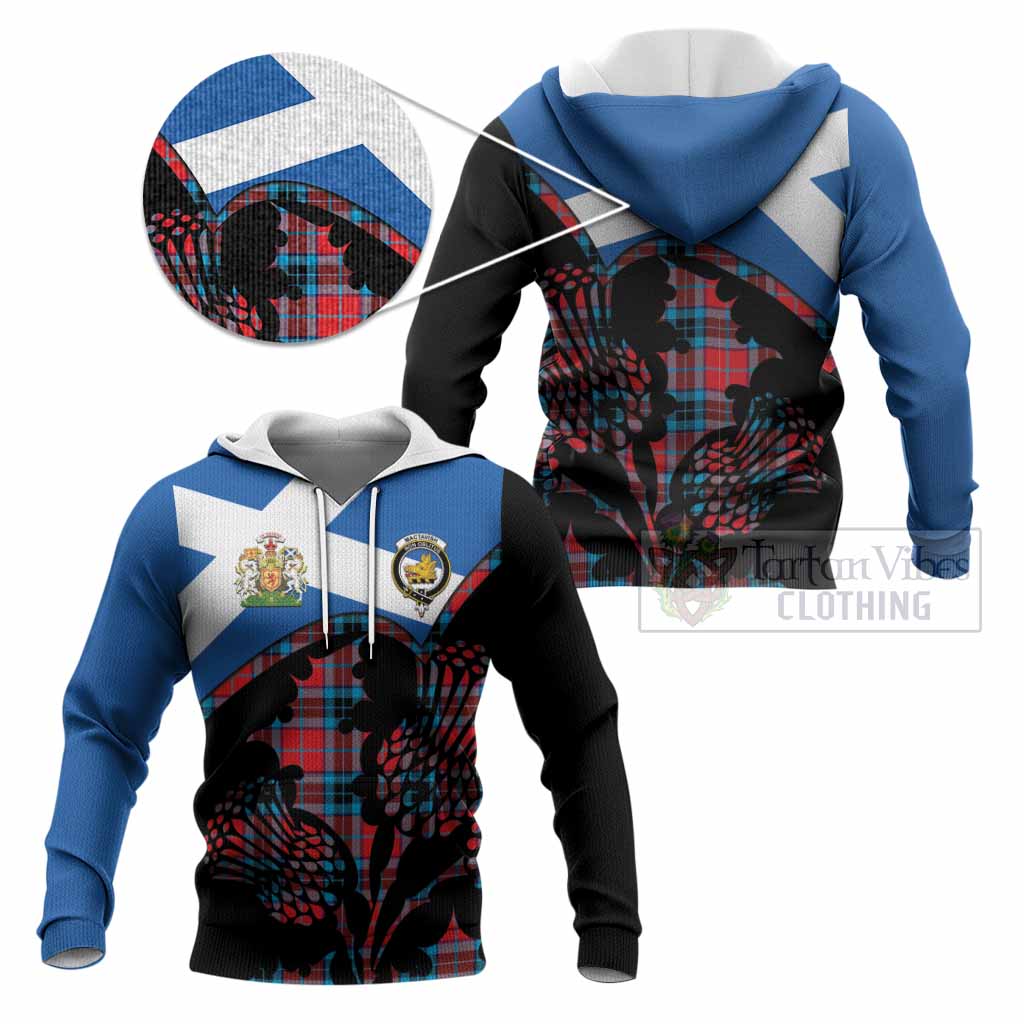 MacTavish (McTavish) Tartan Family Crest Knitted Hoodie Scotland Thistle Floral Flag Style