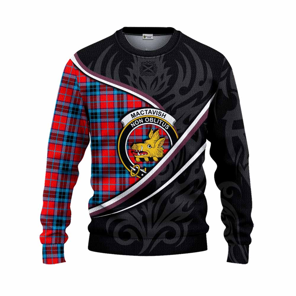 MacTavish (McTavish) Tartan Family Crest Knitted Sweater Celtic Scottish Thistle Floral - Tartan Vibes Clothing