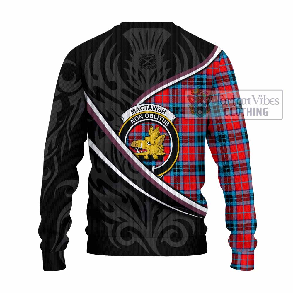 MacTavish (McTavish) Tartan Family Crest Knitted Sweater Celtic Scottish Thistle Floral - Tartan Vibes Clothing