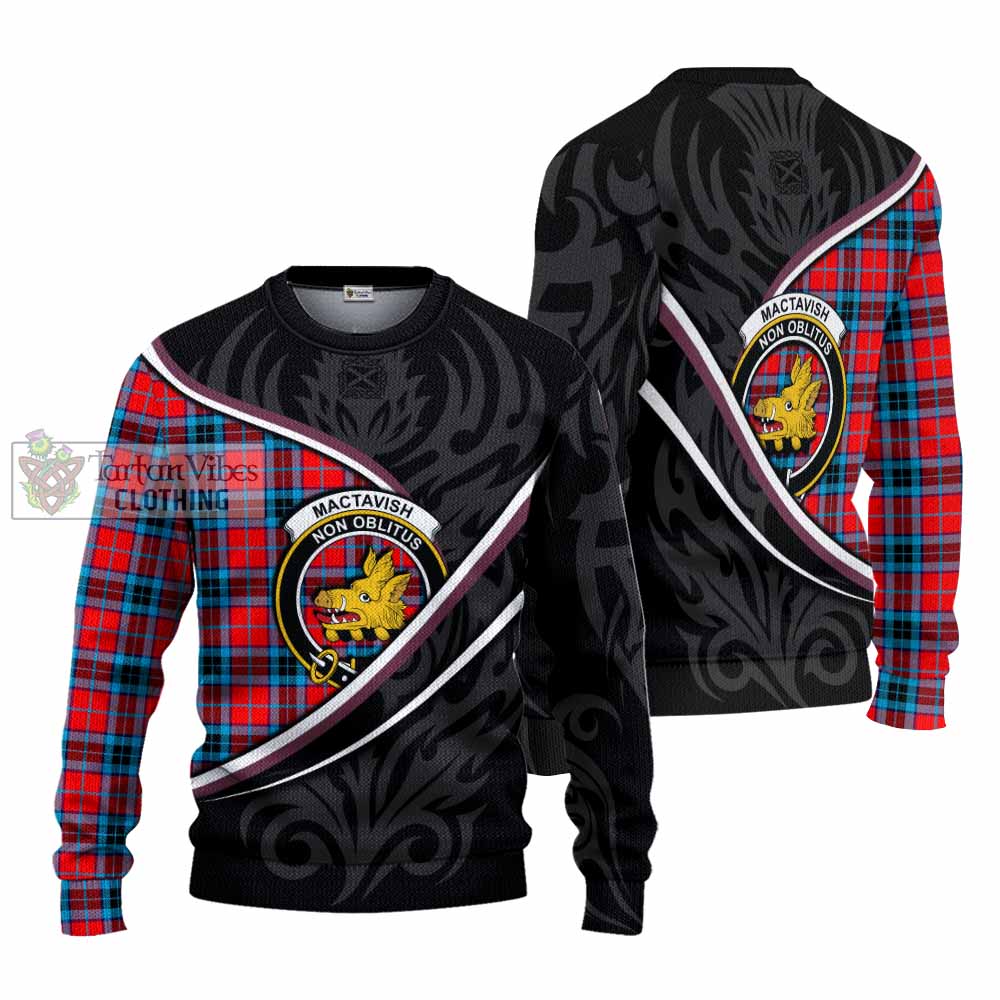 MacTavish (McTavish) Tartan Family Crest Knitted Sweater Celtic Scottish Thistle Floral - Tartan Vibes Clothing