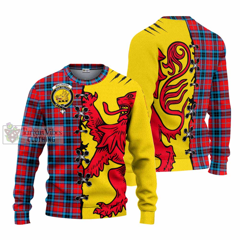 MacTavish (McTavish) Tartan Family Crest Knitted Sweater Lion Rampant Honor - Tartan Vibes Clothing
