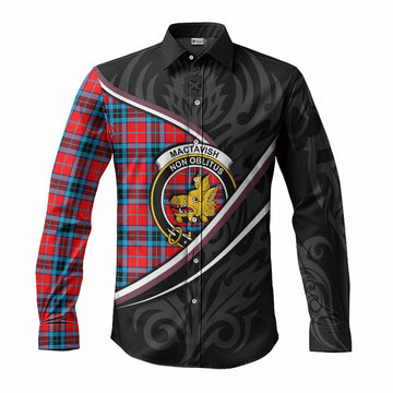 MacTavish (McTavish) Tartan Family Crest Long Sleeve Button Shirts Celtic Scottish Thistle Floral