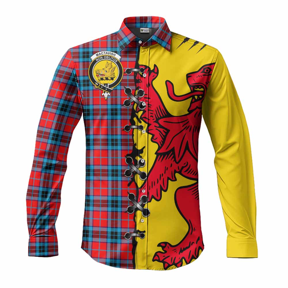 MacTavish (McTavish) Tartan Family Crest Long Sleeve Button Shirts Lion Rampant Honor - Tartan Vibes Clothing