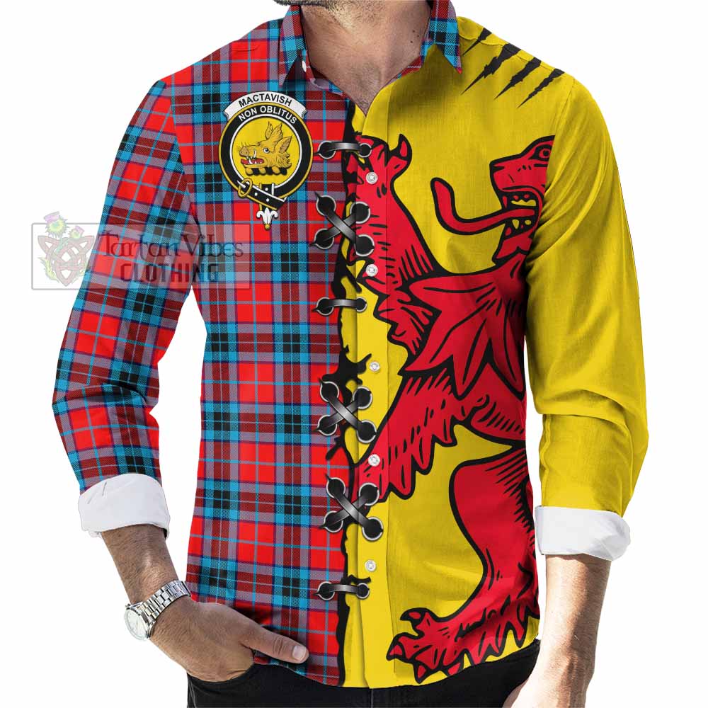 MacTavish (McTavish) Tartan Family Crest Long Sleeve Button Shirts Lion Rampant Honor - Tartan Vibes Clothing