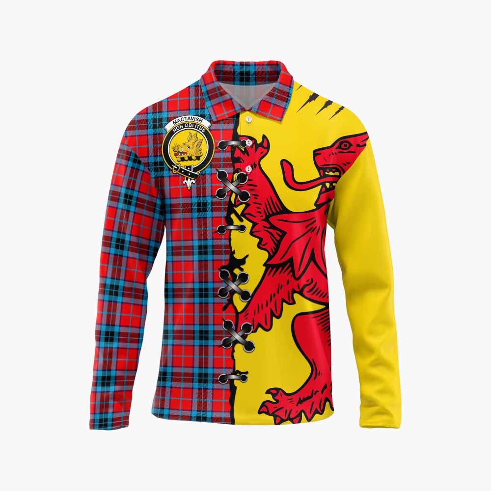 MacTavish (McTavish) Tartan Family Crest Long Sleeve Polo Shirt Lion Rampant Honor - Tartan Vibes Clothing