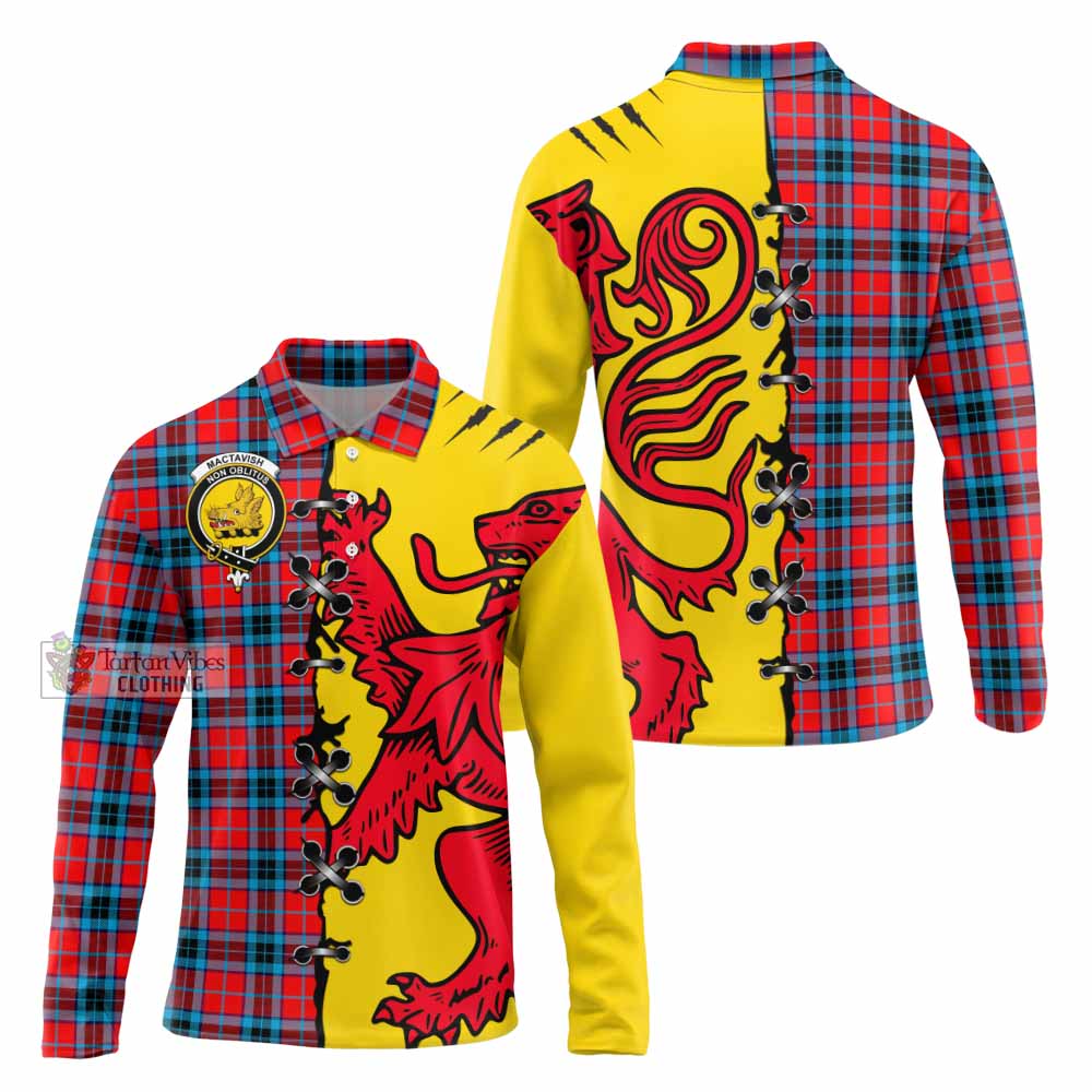MacTavish (McTavish) Tartan Family Crest Long Sleeve Polo Shirt Lion Rampant Honor - Tartan Vibes Clothing
