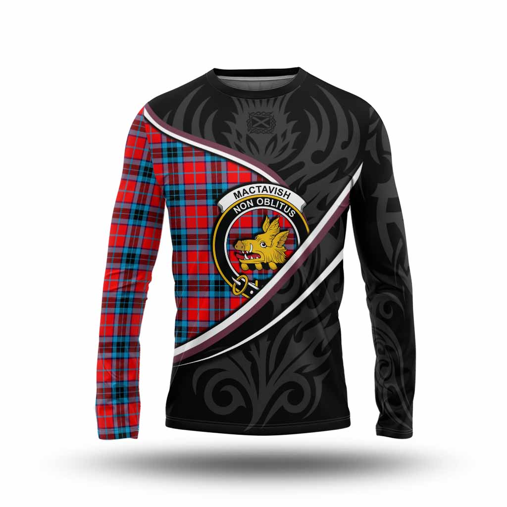 MacTavish (McTavish) Tartan Family Crest Long Sleeve T-Shirt Celtic Scottish Thistle Floral - Tartan Vibes Clothing