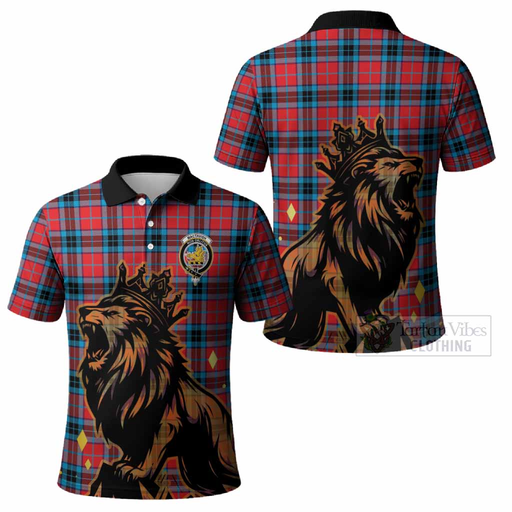 MacTavish (McTavish) Tartan Family Crest Polo Shirt Crowned Lion Roaring