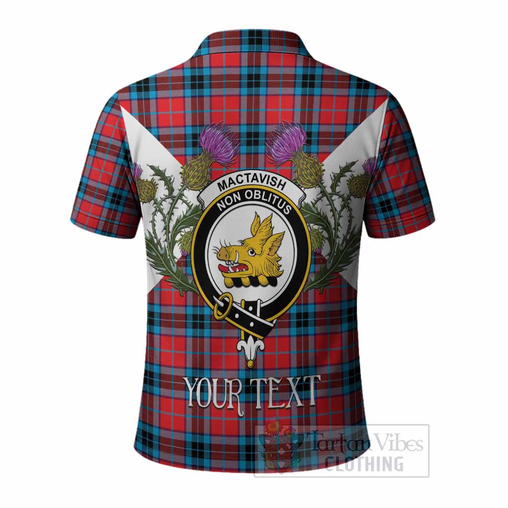 MacTavish (McTavish) Tartan Family Crest Polo Shirt Scottish Burns Night Thistle Floral