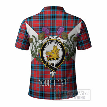 MacTavish (McTavish) Tartan Family Crest Polo Shirt Scottish Burns Night Thistle Floral