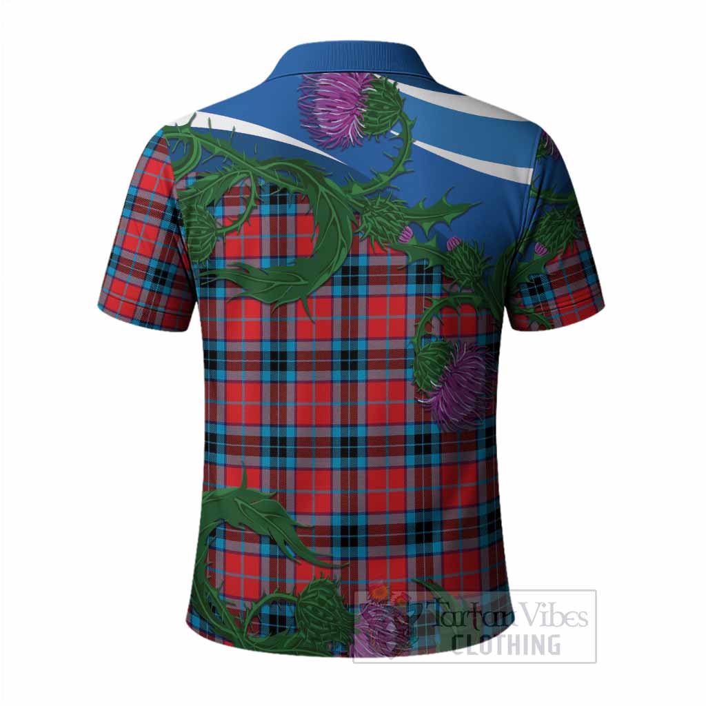MacTavish (McTavish) Tartan Family Crest Polo Shirt Thistle in Minimalism