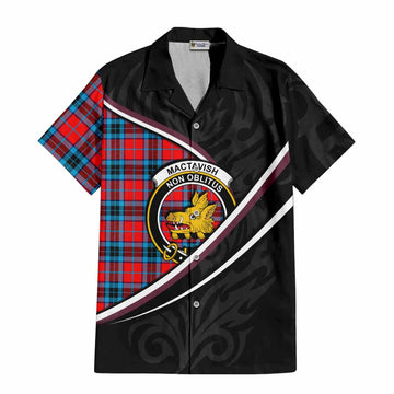 MacTavish (McTavish) Tartan Family Crest Hawaiian Shirt Celtic Scottish Thistle Floral