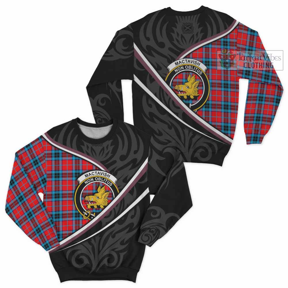 MacTavish (McTavish) Tartan Family Crest Sweatshirt Celtic Scottish Thistle Floral - Tartan Vibes Clothing