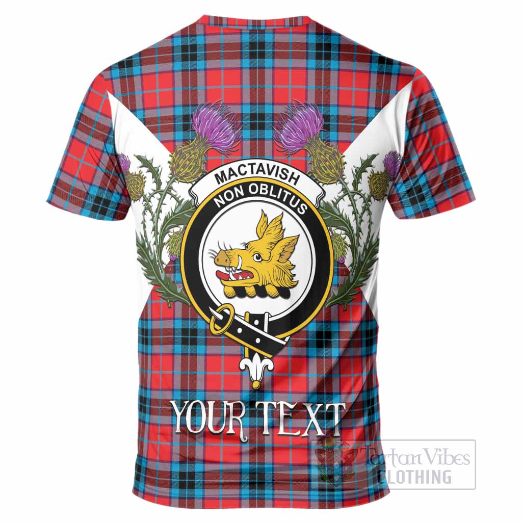 MacTavish (McTavish) Tartan Family Crest T-Shirt Scottish Burns Night Thistle Floral