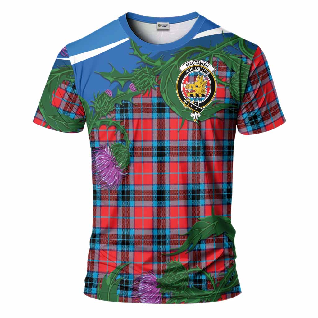 MacTavish (McTavish) Tartan Family Crest T-Shirt Thistle in Minimalism