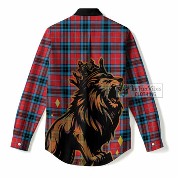MacTavish (McTavish) Tartan Family Crest Women Casual Shirt Crowned Lion Roaring