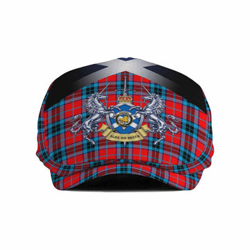 MacTavish (McTavish) Tartan Flat Cap, Jeff Cap Alba Gu Brath Unicorn Crest