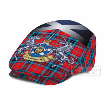 MacTavish (McTavish) Tartan Flat Cap, Jeff Cap Alba Gu Brath Unicorn Crest
