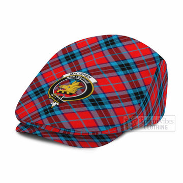 MacTavish (McTavish) Tartan Flat Cap, Jeff Cap Cross Style with Family Crest