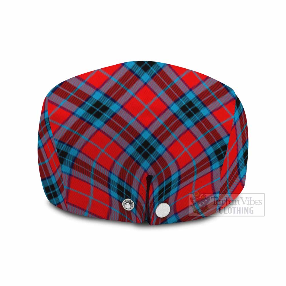 MacTavish (McTavish) Tartan Flat Cap, Jeff Cap Cross Style with Family Crest - Tartan Vibes Clothing