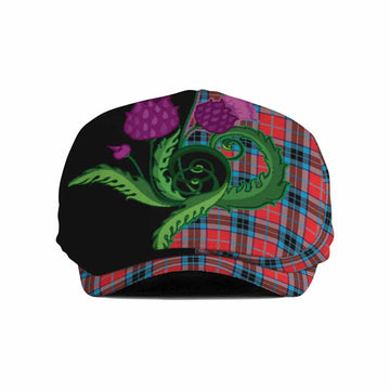 MacTavish (McTavish) Tartan Flat Cap, Jeff Cap Traditional Scottish Thistle