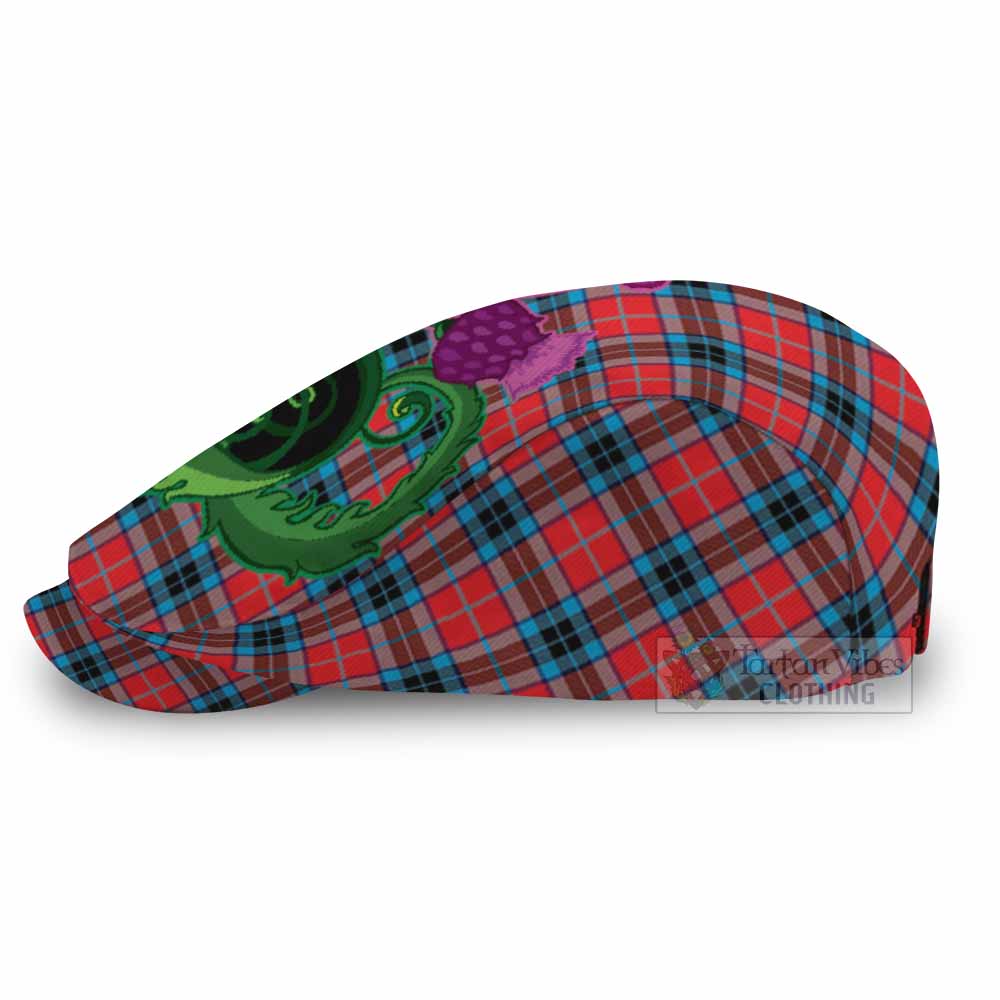 MacTavish (McTavish) Tartan Flat Cap, Jeff Cap Traditional Scottish Thistle
