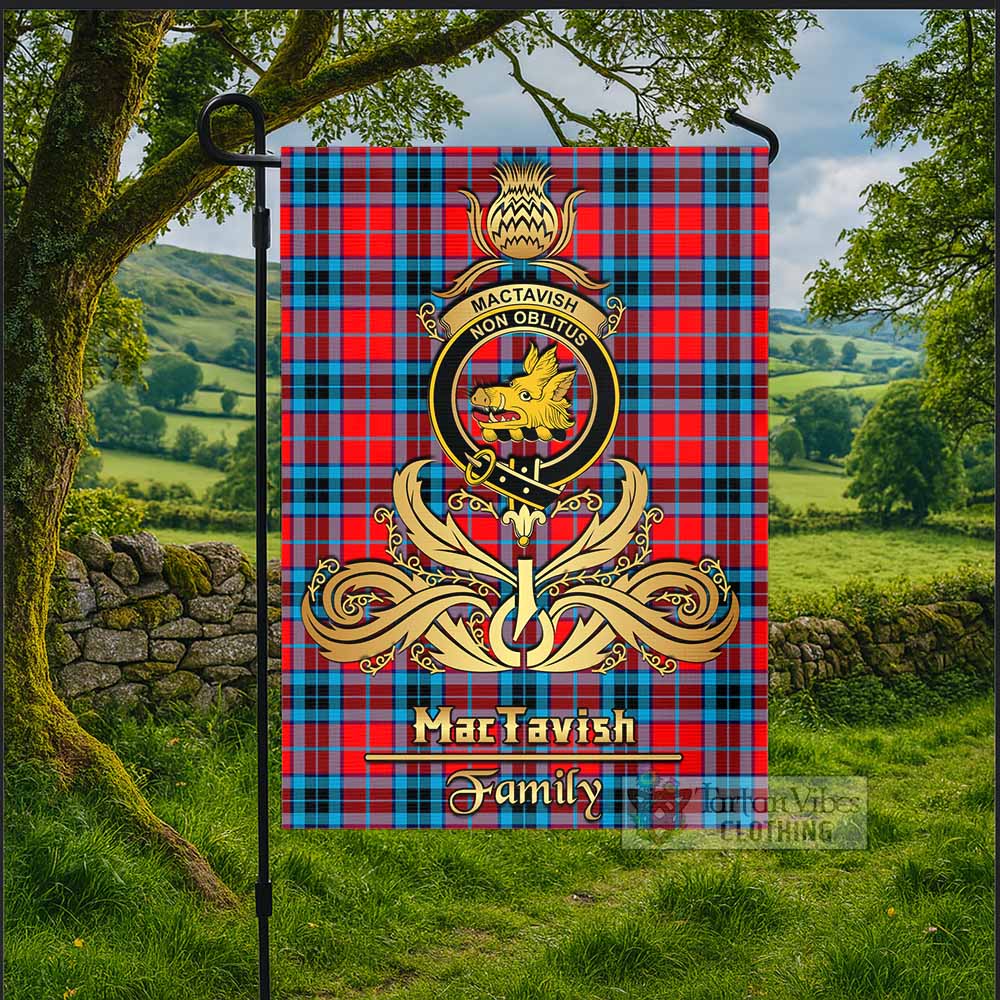 MacTavish (McTavish) Tartan Garden Flag with Highland Thistle Cherish Family Crest Style - Tartan Vibes Clothing
