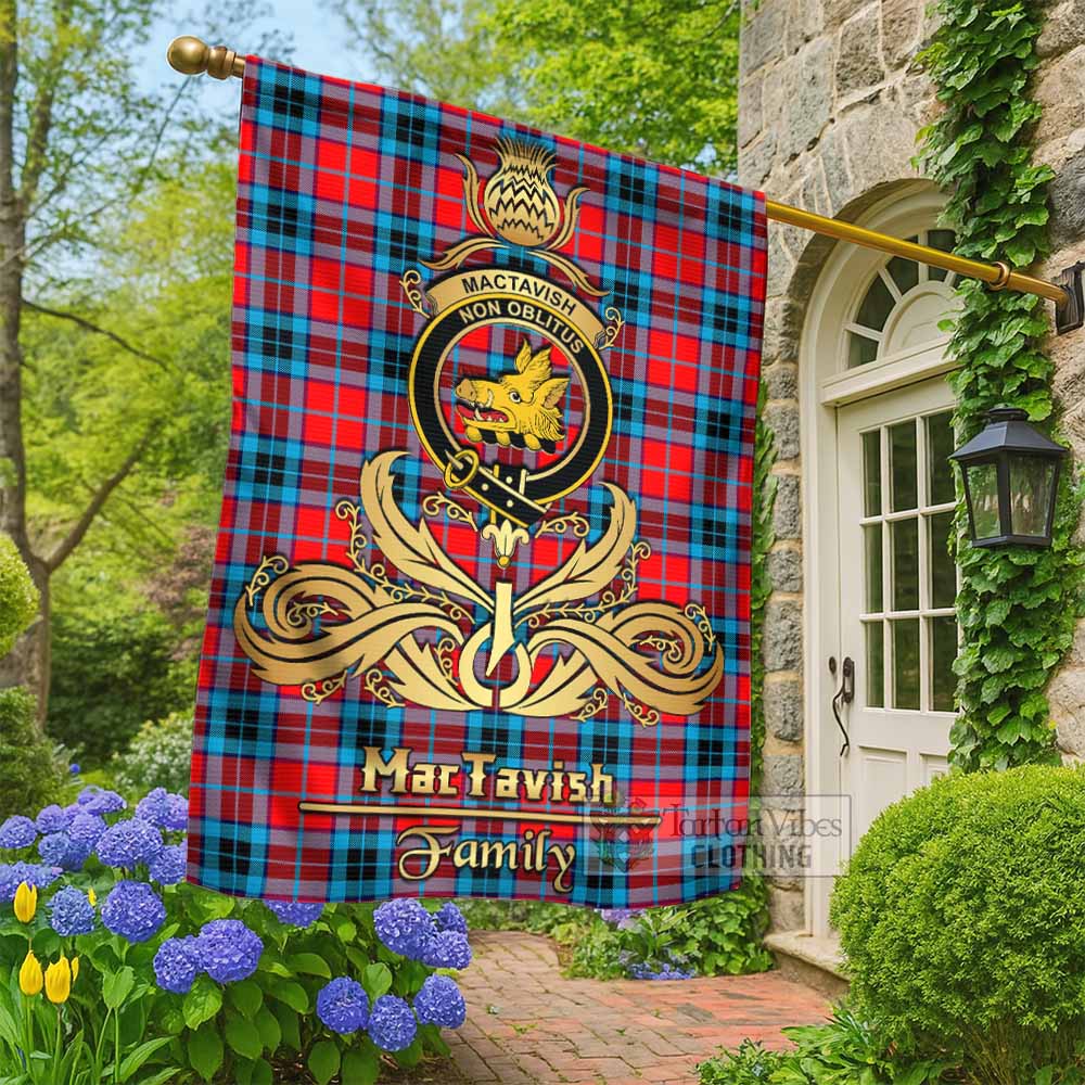 MacTavish (McTavish) Tartan Garden Flag with Highland Thistle Cherish Family Crest Style - Tartan Vibes Clothing