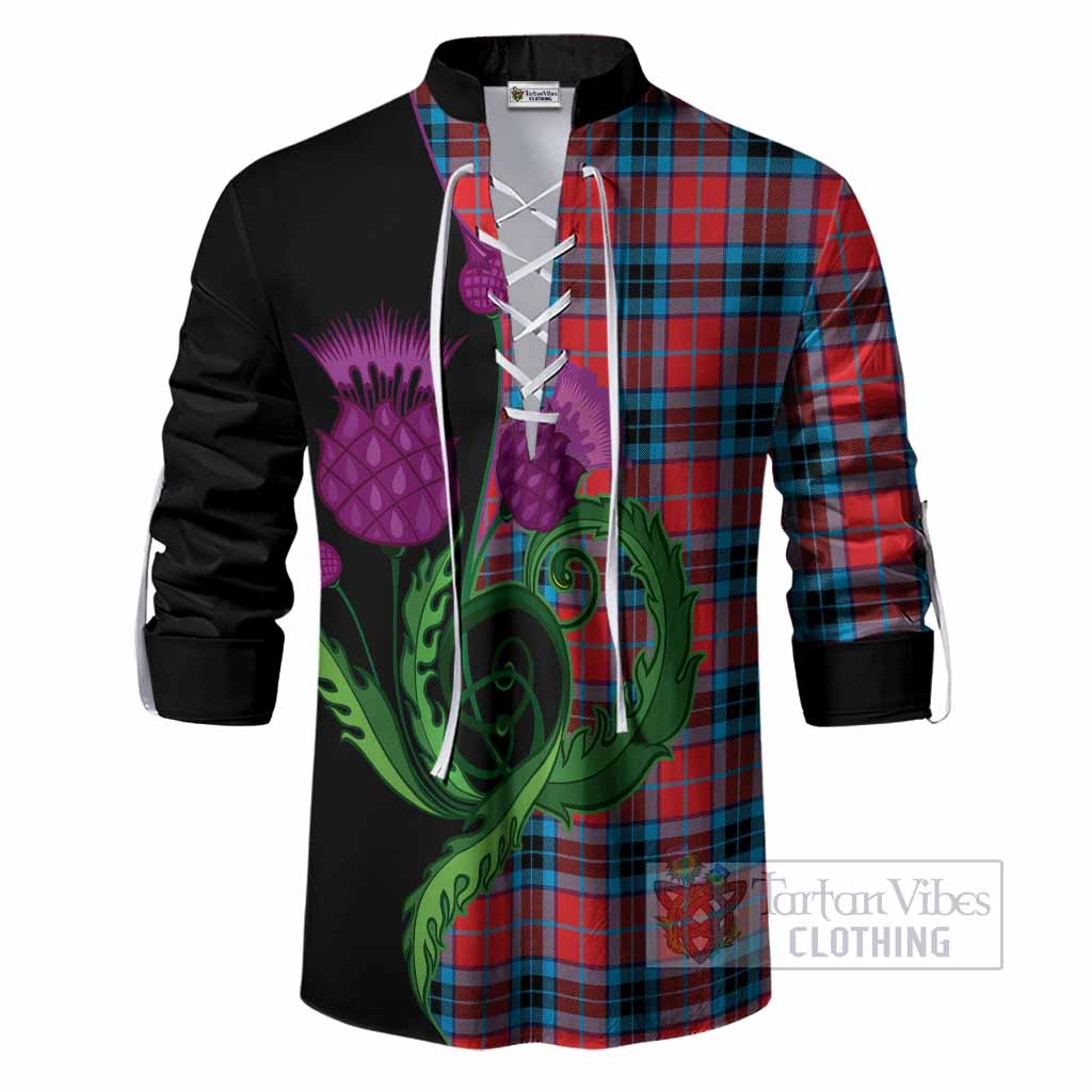 MacTavish (McTavish) Tartan Ghillie Shirt Traditional Scottish Thistle