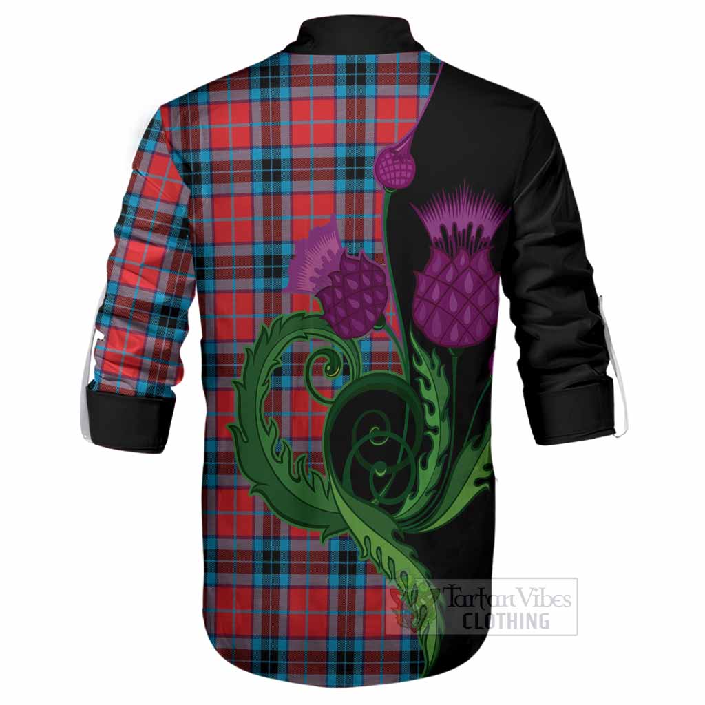 MacTavish (McTavish) Tartan Ghillie Shirt Traditional Scottish Thistle