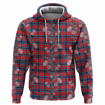 MacTavish (McTavish) Tartan Hoodie Seamless Scottish Thistle Flowers