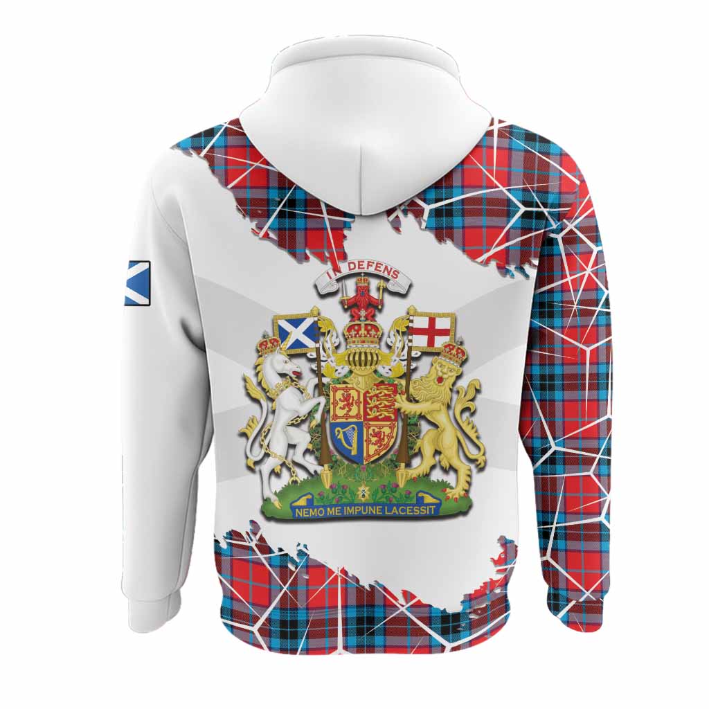 MacTavish (McTavish) Tartan Hoodie with Family Crest and Lion Rampant Grunge Style