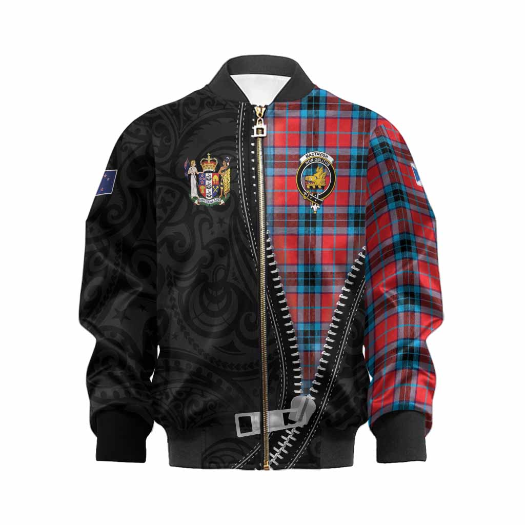 MacTavish (McTavish) Tartan Kid Bomber Jacket New Zealand Pattern Unique Zipper Stylized