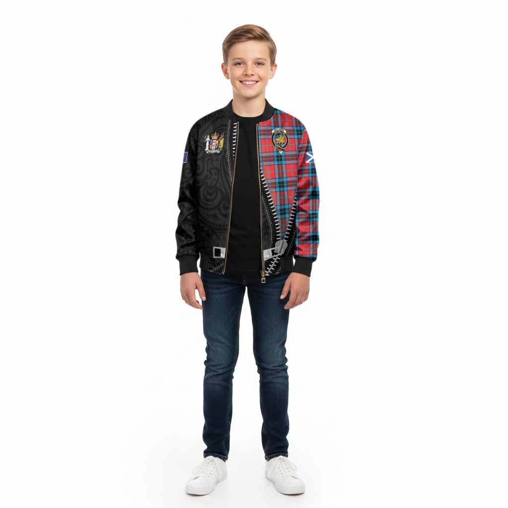 MacTavish (McTavish) Tartan Kid Bomber Jacket New Zealand Pattern Unique Zipper Stylized