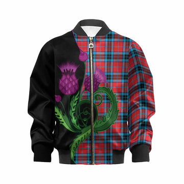 MacTavish (McTavish) Tartan Kid Bomber Jacket Traditional Scottish Thistle