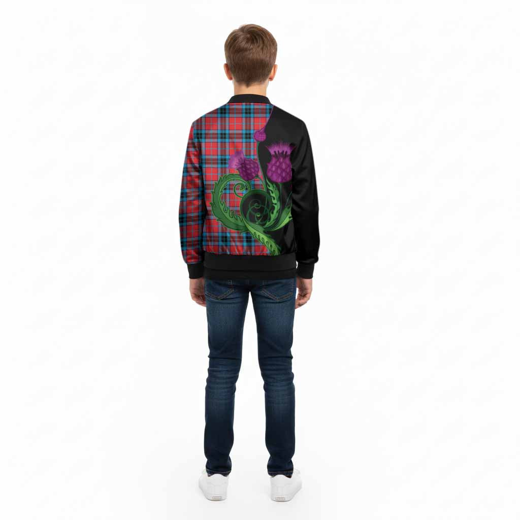 MacTavish (McTavish) Tartan Kid Bomber Jacket Traditional Scottish Thistle