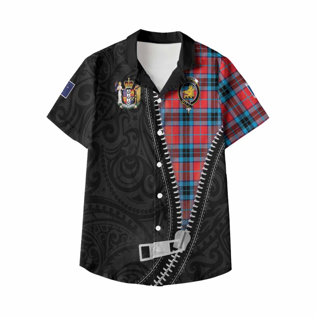 MacTavish (McTavish) Tartan Kid Hawaiian Shirt New Zealand Pattern Unique Zipper Stylized